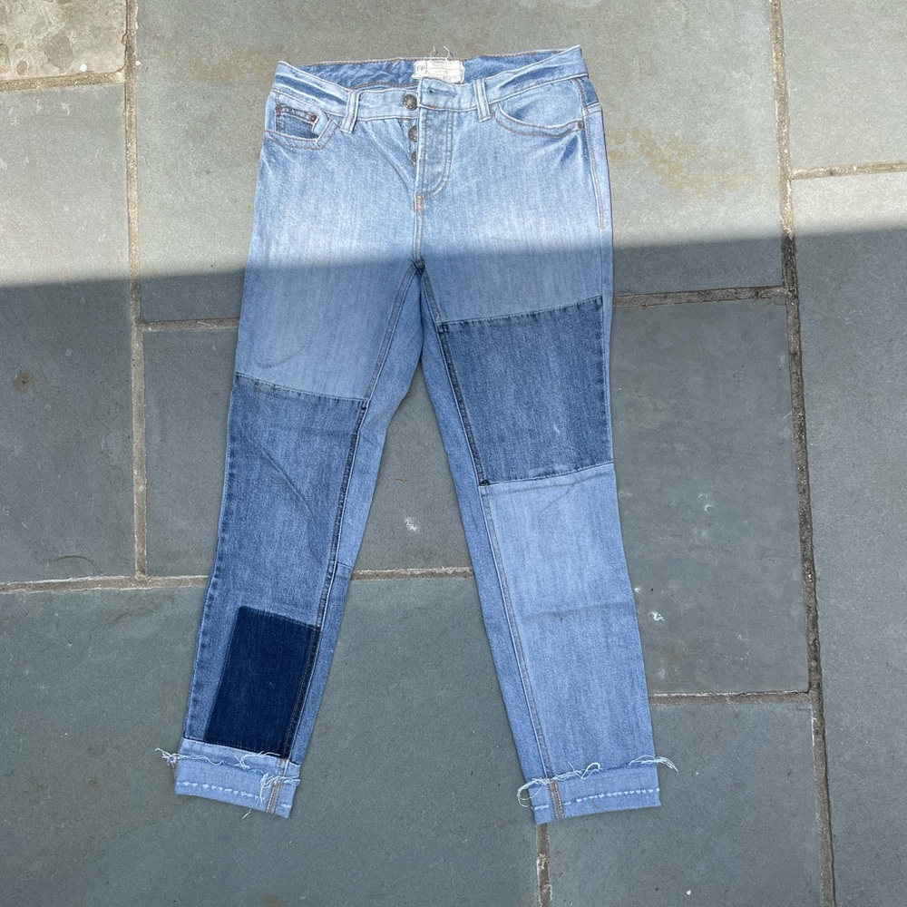 Free People patchwork jean- Buttonfly